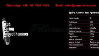 Martillo accionado por resorte para pruebas de impacto mecánico IK01 a IK07, 0,14 J a 2 J